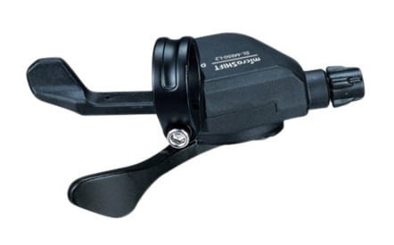 Przejdź do produktu Manetka MICROSHIFT MARVO, Lewa, 2/3x9/11s lub 3x10, Kompatybilna z Shimano, Xpress Trigger, Bez Wskaźnika Przełożeń