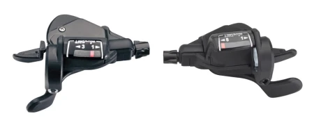 Manetki MICROSHIFT MEZZO, Para, 8.rzędowe(3x8), Kompatybilne z Shimano, Thumb Tap, Optyczny Wskaźnik Przełożeń