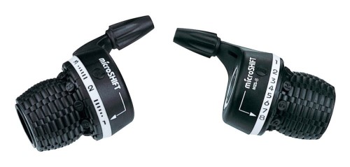 Przejdź do produktu Manetki MICROSHIFT, Para, 8.rzędowe(3x8), Kompatybilne z Shimano, Twist Shifter, Indeksowanie