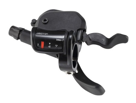 Manetka MICROSHIFT, Prawa, 7.rzędowa, Kompatybilne z Shimano, Xpress Shifter, Optyczny Wskaźnik Przełożeń, Czarna