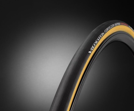 Opona szosowa VREDESTEIN Fortezza Senso Superiore, 700x25C (25-622), Zwijana,TPI320, 235g, Czarna-Żółta