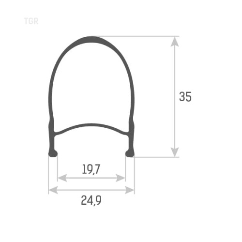 Przejdź do produktu Obręcz TGR 700C 32H, czarno-szara, tubeless ready
