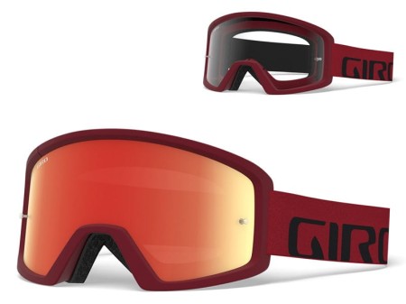 Gogle GIRO TAZZ MTB red black (Szyba kolorowa AMBER xx% S3 + Szyba Przeźroczysta 99% S0) mocowanie pod zrywki (DWZ) - rove.pl