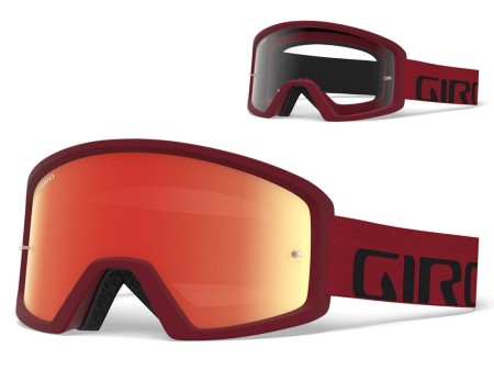 Gogle GIRO TAZZ MTB red black (Szyba kolorowa VIVID-Carl Zeiss TRAIL + Szyba Przeźroczysta 99% S0) (DWZ) - rove.pl