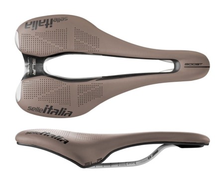 Siodło SELLE ITALIA SLR BOOST GRAVEL TI316, Superflow S (id match - S3), TI 316 Rail, Fibra-Tek, Light Gel, 204g, Brązowe - rove.pl