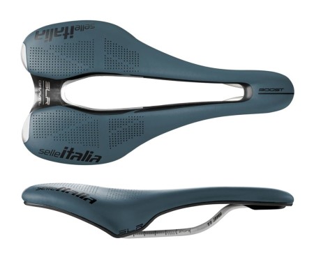 Siodło SELLE ITALIA SLR BOOST GRAVEL TI316, Superflow S (id match - S3), TI 316 Rail, Fibra-Tek, Light Gel, 204g, Niebieskie - rove.pl
