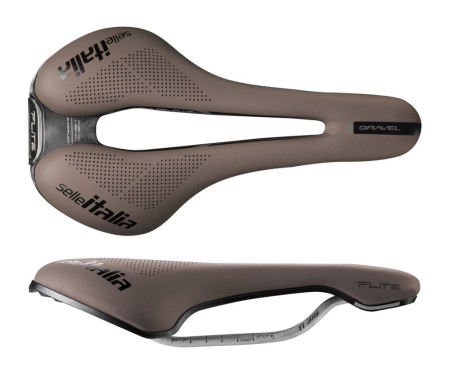 Siodło SELLE ITALIA FLITE BOOST GRAVEL TI316, Superflow S (id match - S3), TI 316 Rail, Fibra-Tek, Light Gel, 228g, Brązowe - rove.pl