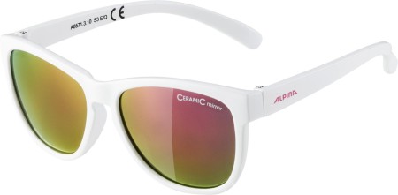 Alpina okulary junior luzy kolor white gloss szkło pink mirror cat.3 - rove.pl