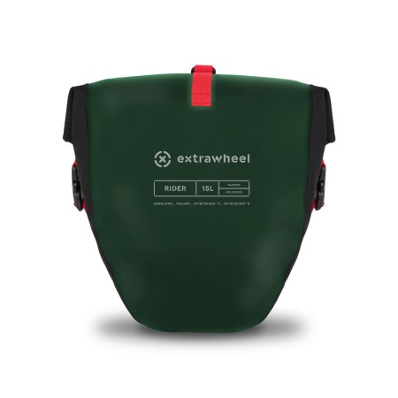 Extrawheel sakwy uniwersalne rider polyester green/black 30l - rove.pl