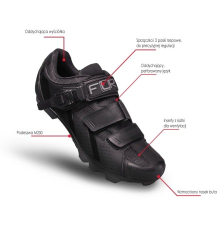 Flr buty mtb f-65.iii matt black/pink 37 - rove.pl