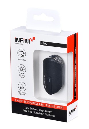 Infini lampa przednia olley black usb - rove.pl