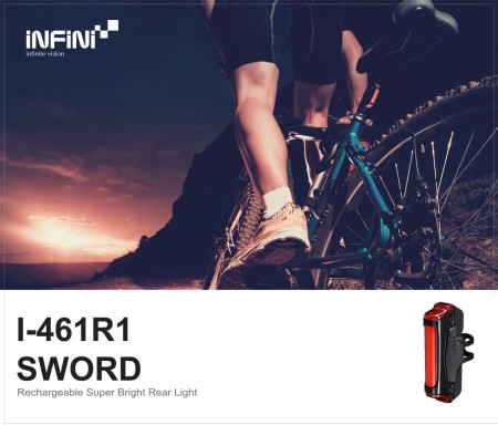 Infini lampa tylna sword black usb - rove.pl