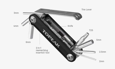 Topeak tubi 11, 11 funkcji, black (narzędzie do naprawy opon bezdędkowych) - rove.pl
