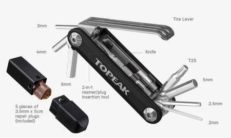 Topeak tubi 11 combo, 11 funkcji, black (zestaw naprawczy do opon bezdędkowych) - rove.pl