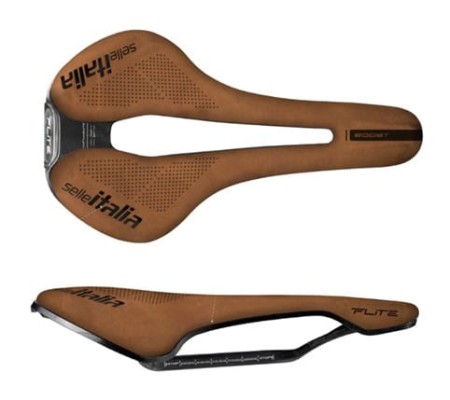 Siodło SELLE ITALIA FLITE BOOST KIT CARBONIO, Superflow L (id match L3), Carbon Rail+10mm, Nubuk Line Limited Edition - rove.pl
