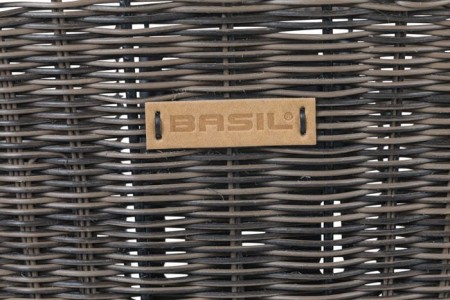 Kosz na kierownicę BASIL BREMEN RATTAN LOOK KF ratanowy + Płytka mocująca do kosza BASIL KLICKFIX ADAPTER PLATE system do mocowania na kierownicę odpinany (bez wspornika) nature brown ratan look (NEW 2024) - rove.pl