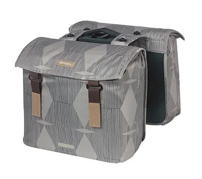 Torba na bagażnik BASIL ELEGANCE DOUBLE PANNIER BAG MIK 40-49L, MIK System (ready to go) wodoodporna chateau taupe (NEW 2024) - rove.pl