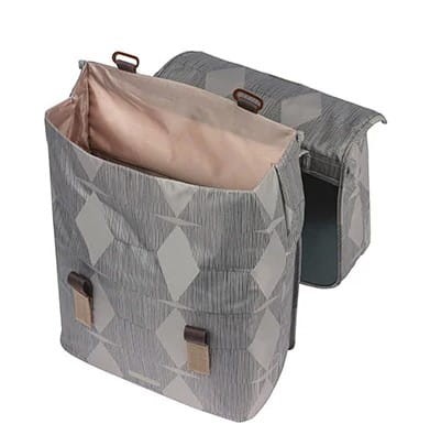Torba na bagażnik BASIL ELEGANCE DOUBLE PANNIER BAG MIK 40-49L, MIK System (ready to go) wodoodporna chateau taupe (NEW 2024) - rove.pl