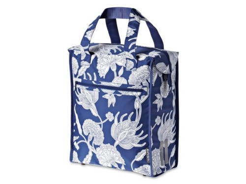 Przejdź do produktu Sakwa miejska pojedyncza BASIL BLOSSOM BOTANICA SHOPPER 19L, mocowanie na haki Hook-On System, wodoodporny poliester, niebieska