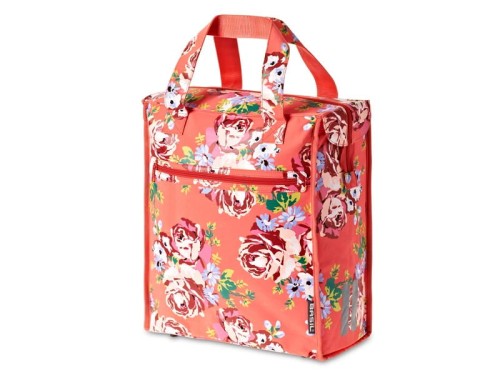 Przejdź do produktu Sakwa miejska pojedyncza BASIL BLOSSOM ROSES SHOPPER 19L, mocowanie na haki Hook-On System, wodoodporny poliester, czerwona (DWZ)