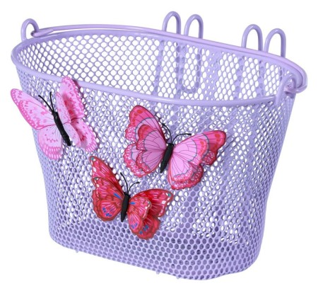 Kosz na kierownicę BASIL JASMIN BASKET JUNIOR BUTTERFLY BASKETi 12"-20" stalowy lila (NEW 2024) - rove.pl