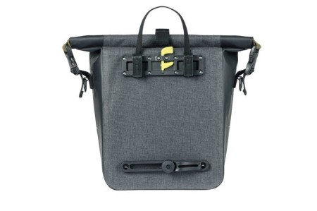 Sakwa pojedyncza BASIL NAVIGATOR STORM SINGLE PANNIER BAG M 12-15 L, Hook On System, wodoodporna, grey black (NEW 2024) - rove.pl