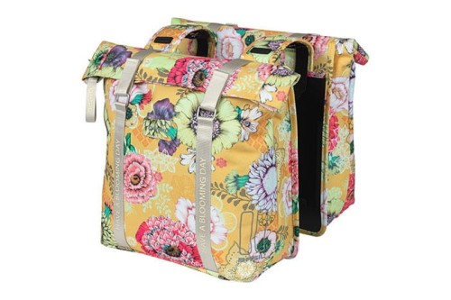 Przejdź do produktu Sakwa podwójna na bagażnik BASIL BLOOM FIELD DOUBLE PANNIER BAG 28-35L, Universal Bridge System, honey yellow (NEW 2024)