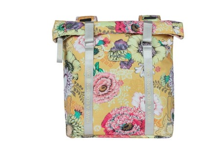 Sakwa podwójna na bagażnik BASIL BLOOM FIELD DOUBLE PANNIER BAG 28-35L, Universal Bridge System, honey yellow (NEW 2024) - rove.pl