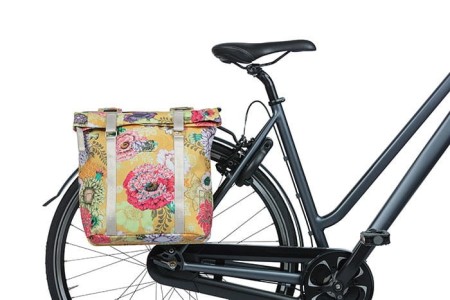 Sakwa podwójna na bagażnik BASIL BLOOM FIELD DOUBLE PANNIER BAG 28-35L, Universal Bridge System, honey yellow (NEW 2024) - rove.pl