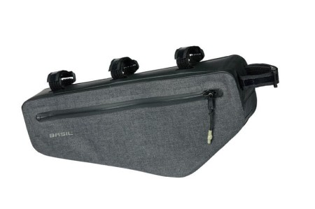 Torba pod ramę BASIL NAVIGATOR STORM FRAME BAG M 2.2L, wodoodporna grey black (NEW 2024) - rove.pl