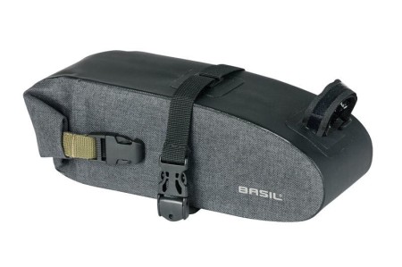 Torebka podsiodłowa BASIL NAVIGATOR STORM SADDLE BAG 1.5L, mocowanie na paski, wodoodporna grey black (NEW 2024) - rove.pl