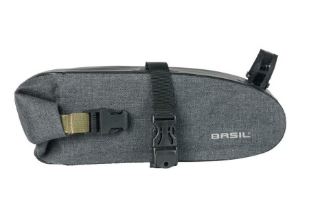Torebka podsiodłowa BASIL NAVIGATOR STORM SADDLE BAG 1.5L, mocowanie na paski, wodoodporna grey black (NEW 2024) - rove.pl