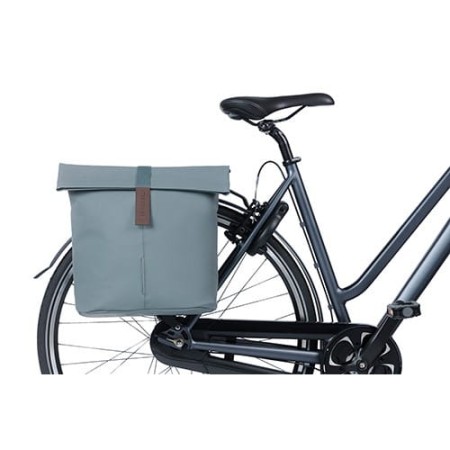 Sakwa miejska podwójna BASIL CITY DOUBLE PANNIER BAG MIK 28-32L, MIK System (ready to go), graphite blue (NEW 2024) - rove.pl