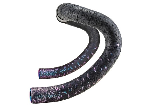 Przejdź do produktu Owijka Supacaz Super Sticky Kush - Star Fade - Oil Slick + Oil Slick Plugs
