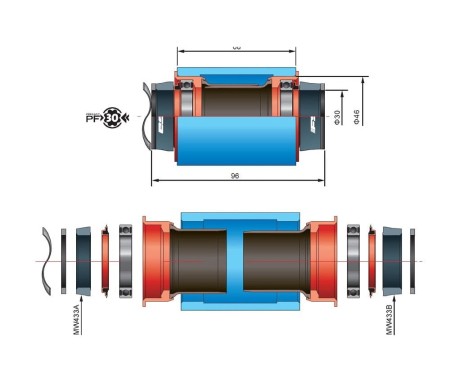 Adapter FSA do wkładu BB30/PF30 do korby BB392EVO, EL226 - rove.pl