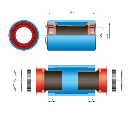 Wkład suportu FSA PF30 – AX 386EVO, BB386EVO/BB30 to PF30 PF6000/CZ - rove.pl