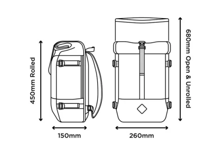 Plecak Restrap Roll Top 22L, czarny - rove.pl