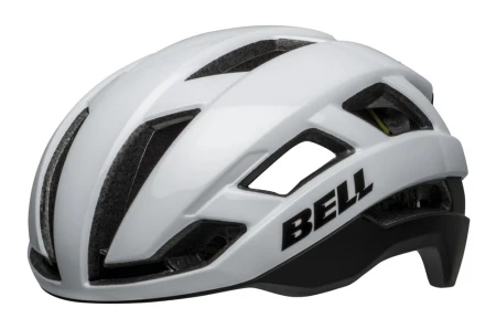 Kask gravel szosowy BELL FALCON XR LED INTEGRATED MIPS matte gloss white black roz. M (55-59 cm) - rove.pl