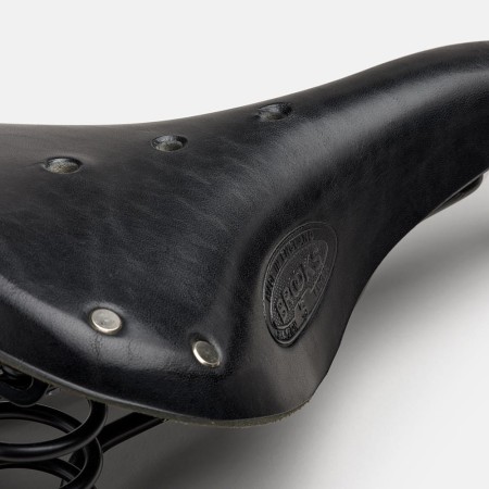Siodełko BROOKS FLYER SHORT, Black, Steel Rail, Waga 800g, Linia Leather - rove.pl