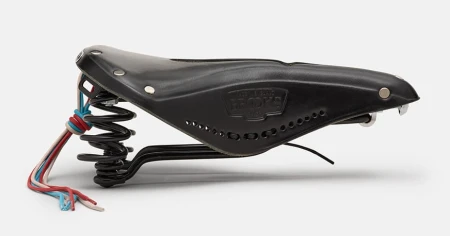 Siodełko BROOKS FLYER CARVED, Black, Steel Rail, Waga 860g, Linia Leather - rove.pl