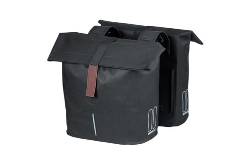 Przejdź do produktu Sakwa miejska podwójna BASIL CITY DOUBLE PANNIER BAG 28-32L, Universal Bridge System, wodoodporna black