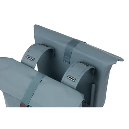 Sakwa miejska podwójna BASIL CITY DOUBLE PANNIER BAG 28-32L, Universal Bridge System, graphite blue - rove.pl