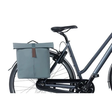 Sakwa miejska podwójna BASIL CITY DOUBLE PANNIER BAG 28-32L, Universal Bridge System, graphite blue - rove.pl