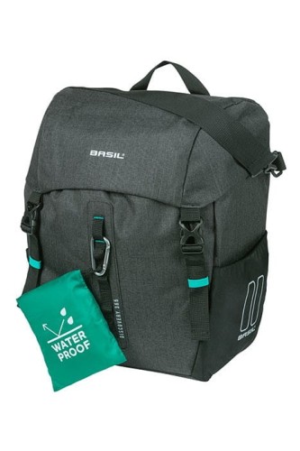 Przejdź do produktu Sakwa pojedyncza BASIL DISCOVERY 365D SINGLE PANNIER BAG L 20L, Hook On System, wodoodporna black melee