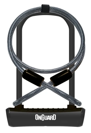 Zapięcie rowerowe ONGUARD NEON 8154BL U-LOCK - 115mm 230mm - uchwyt + 2 x Klucze + linka 10mm 120cm czarne (NEW) - rove.pl