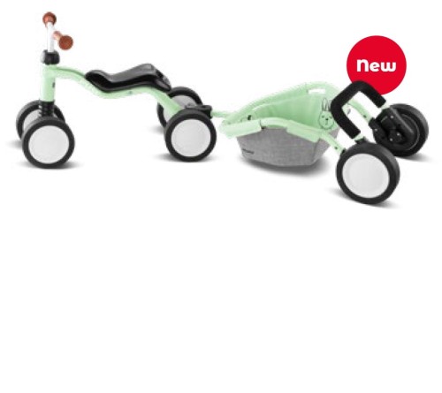 Przejdź do produktu Rowerek biegowy + przyczepka Puky WUTSCH TRAILY BUNDLE pastel green