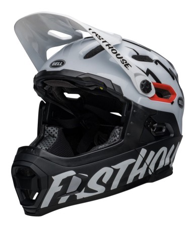 Kask full face BELL SUPER DH MIPS SPHERICAL fasthouse matte gloss black white roz. S (52–56 cm) (NEW). - rove.pl