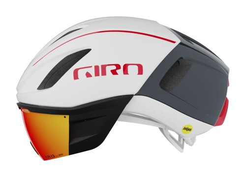 Przejdź do produktu Kask czasowy GIRO VANQUISH INTEGRATED MIPS matte white portaro gray red roz. S (51-55 cm) (WYPRZEDAŻ -45%)