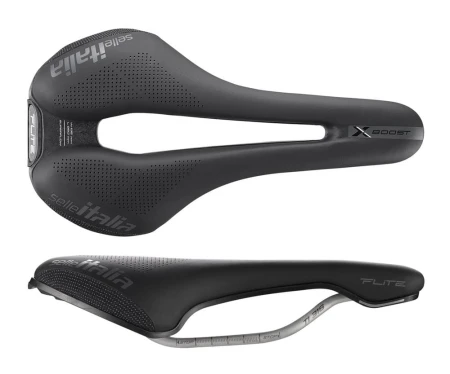 Siodło SELLE ITALIA FLITE BOOST X-CROSS TI316 SUPERFLOW S (id match S3), TI 316 Rail, Fibra-Tek, Light Gel, 204g, Czarne (NEW 2025) - rove.pl