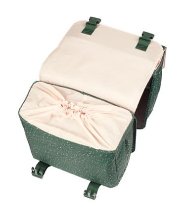 Sakwy BASIL FLAIR DOUBLE BICYCLE BAG, MIK z adapterem do mocowania, 35L, Wodoodporna, Green (NEW 2025) - rove.pl